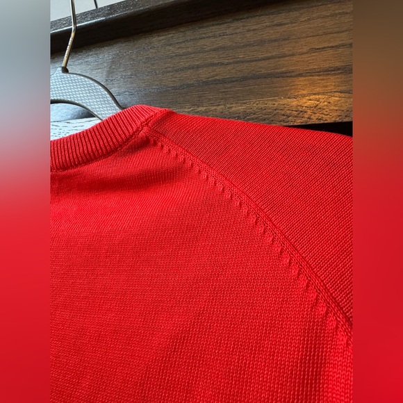 Doppelgänger Roma 100% Cotton Men's Bold Red/Orange Salmon Crewneck Sweater  XL - Picture 6 of 8